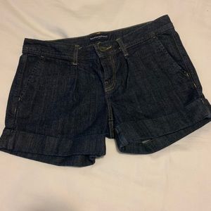 Banana Republic Cuffed Dark Denim Shorts